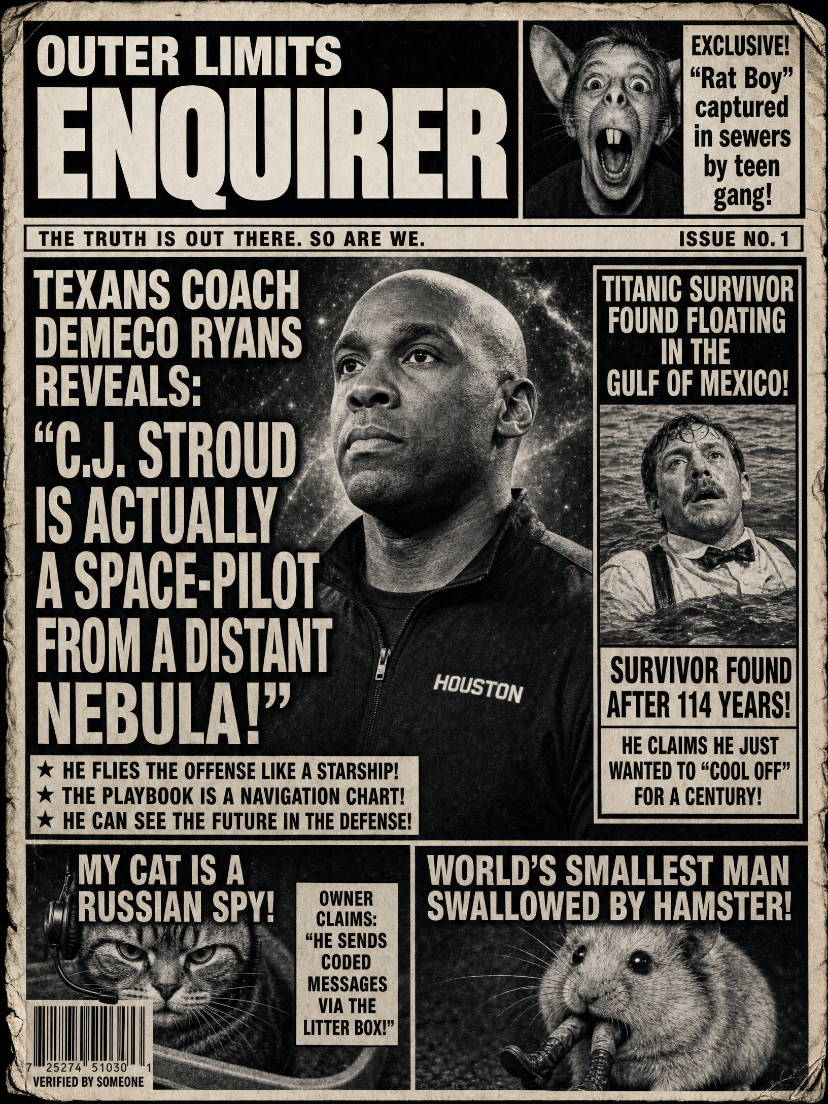 Outer Limits Enquirer — Texans edition front page